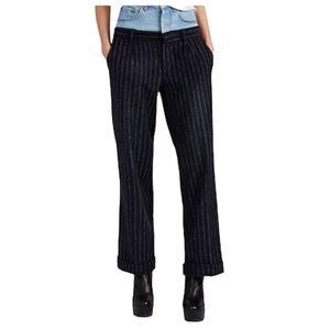 Couture Forte Dei Marmi Women's Striped Wool-Blend & Denim High-Rise Pants